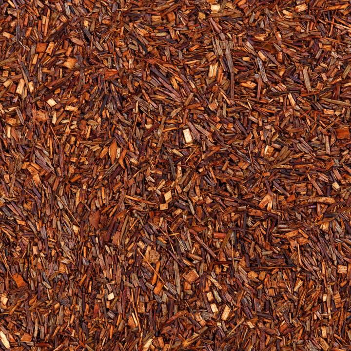 Rooibos ground up and prepared for tea